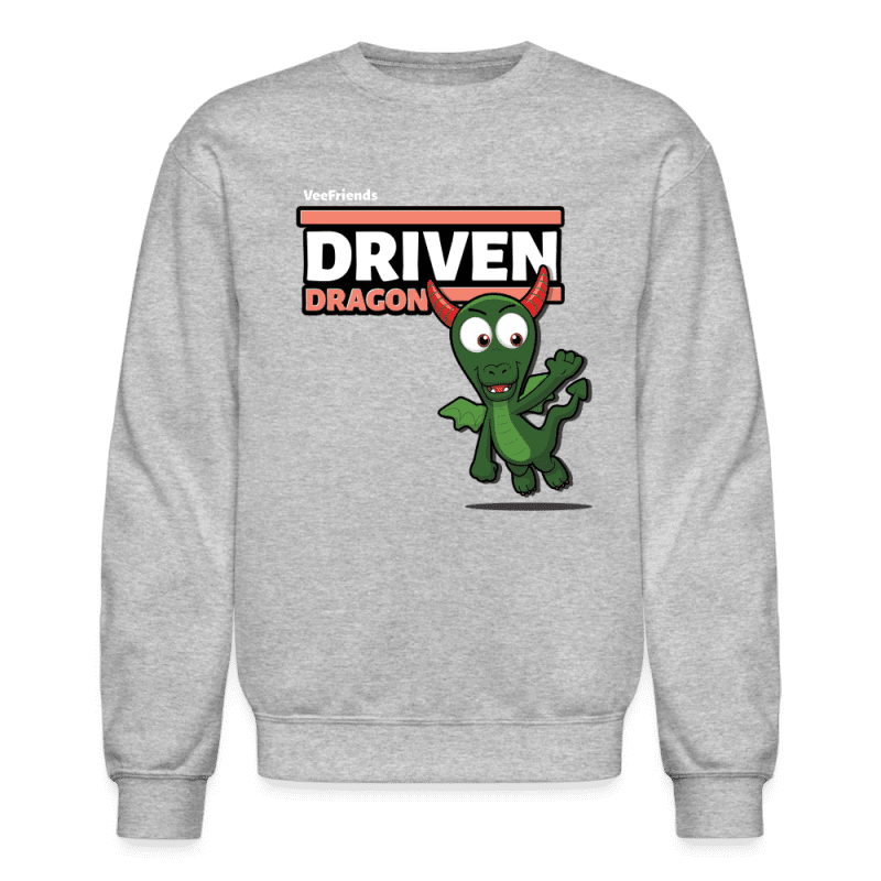 Driven Dragon Character Comfort Adult Crewneck Sweatshirt - heather gray