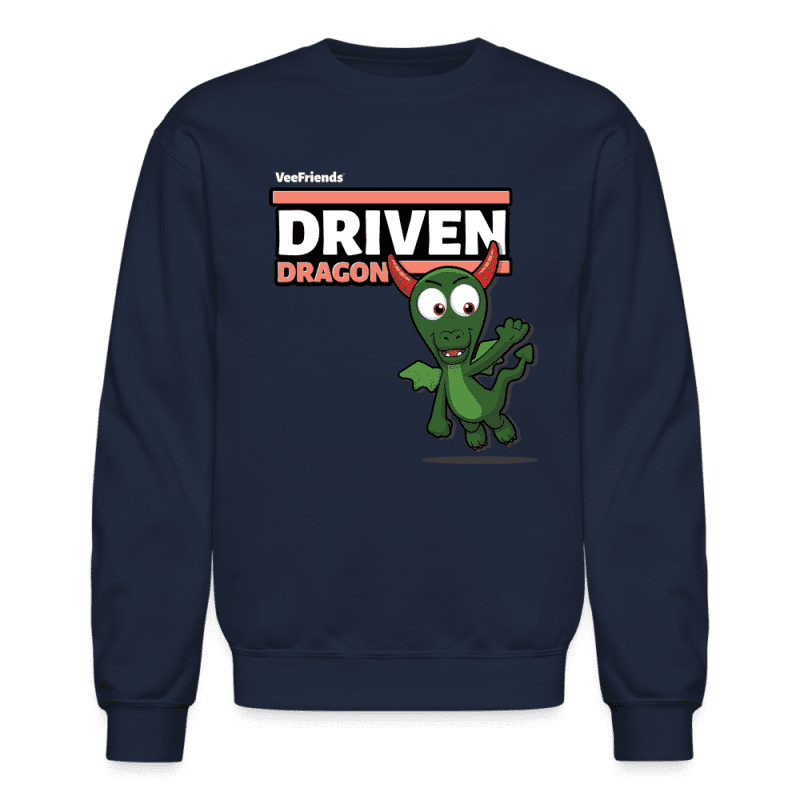 Driven Dragon Character Comfort Adult Crewneck Sweatshirt - navy