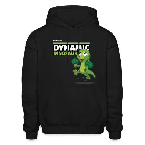 Dynamic Dinosaur Character Comfort Adult Hoodie - black