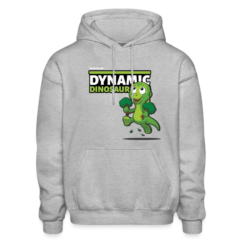 Dynamic Dinosaur Character Comfort Adult Hoodie - heather gray