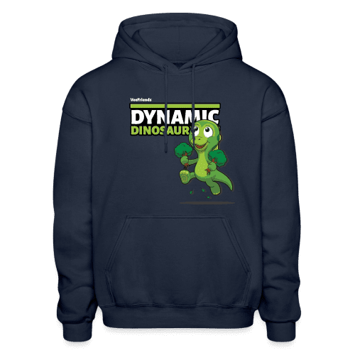 Dynamic Dinosaur Character Comfort Adult Hoodie - navy