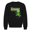 Dynamic Dinosaur Character Comfort Adult Crewneck Sweatshirt - black