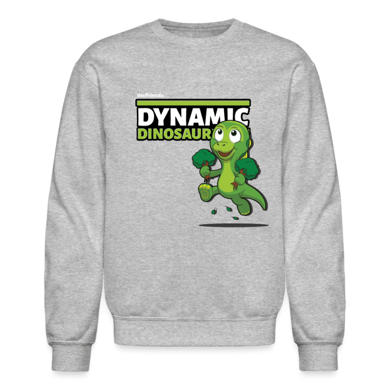 Dynamic Dinosaur Character Comfort Adult Crewneck Sweatshirt - heather gray