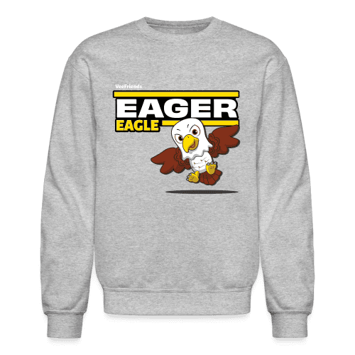 Eager Eagle Character Comfort Adult Crewneck Sweatshirt - heather gray