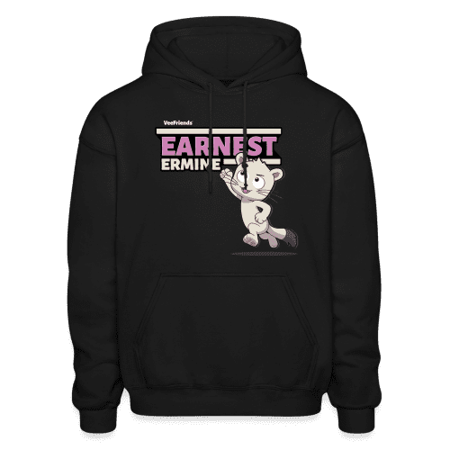 Earnest Ermine Character Comfort Adult Hoodie - black