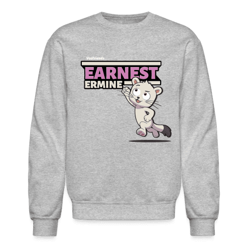 Earnest Ermine Character Comfort Adult Crewneck Sweatshirt - heather gray