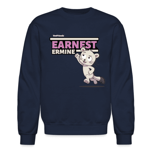 Earnest Ermine Character Comfort Adult Crewneck Sweatshirt - navy