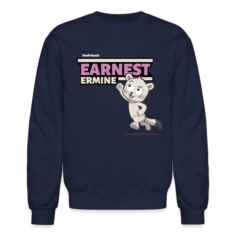 Earnest Ermine Character Comfort Adult Crewneck Sweatshirt - navy