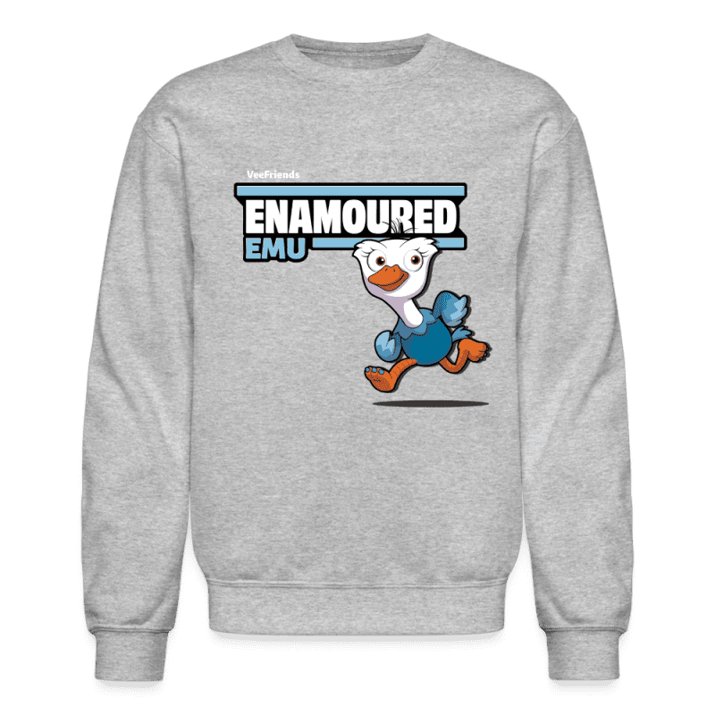 Enamoured Emu Character Comfort Adult Crewneck Sweatshirt - heather gray