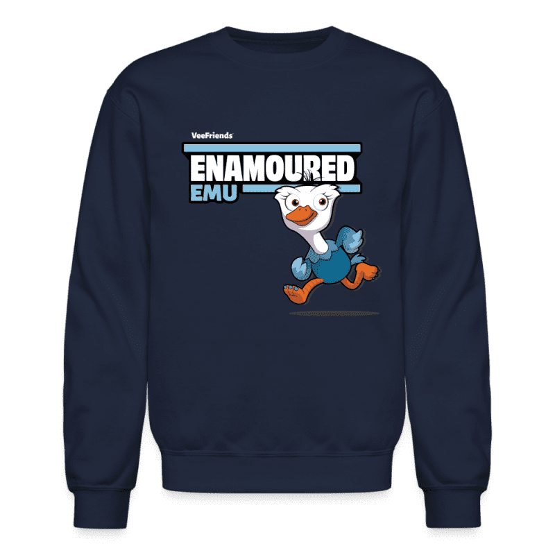 Enamoured Emu Character Comfort Adult Crewneck Sweatshirt - navy