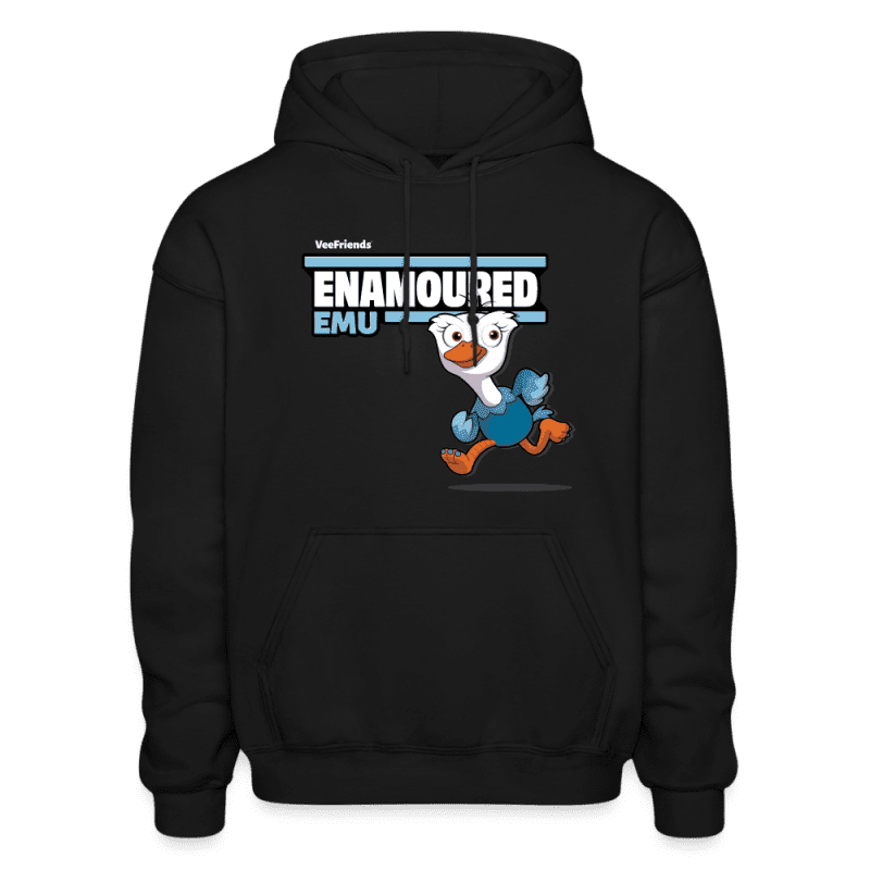 Enamoured Emu Character Comfort Adult Hoodie - black