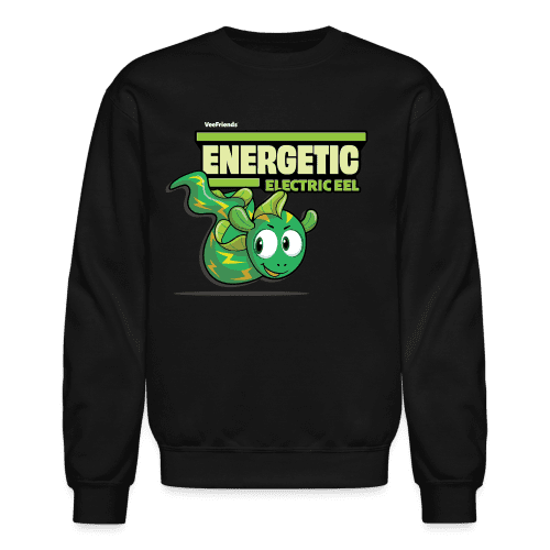 Energetic Electric Eel Character Comfort Adult Crewneck Sweatshirt - black