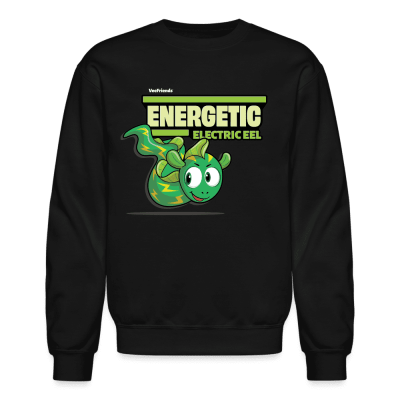 Energetic Electric Eel Character Comfort Adult Crewneck Sweatshirt - black