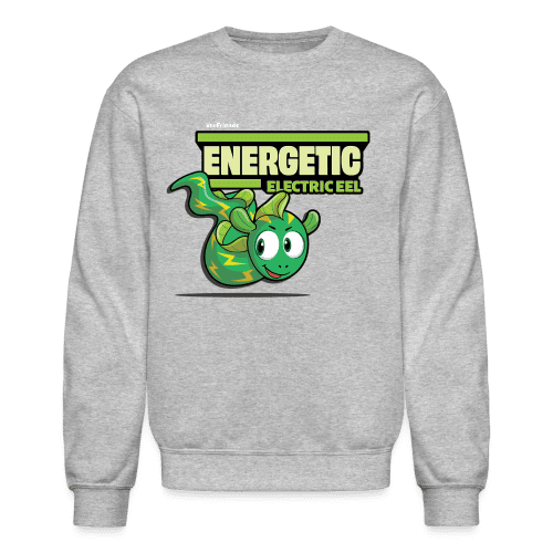 Energetic Electric Eel Character Comfort Adult Crewneck Sweatshirt - heather gray