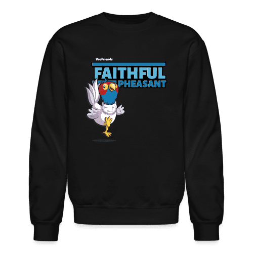 Faithful Pheasant Character Comfort Adult Crewneck Sweatshirt - black