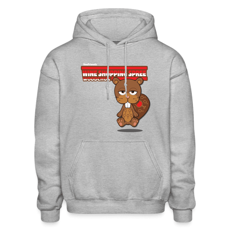 Wine Shopping Spree Woodchuk Character Comfort Adult Hoodie - heather gray