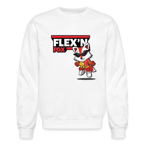 Flex’n Fox Character Comfort Adult Crewneck Sweatshirt - white