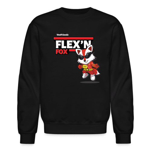 Flex’n Fox Character Comfort Adult Crewneck Sweatshirt - black