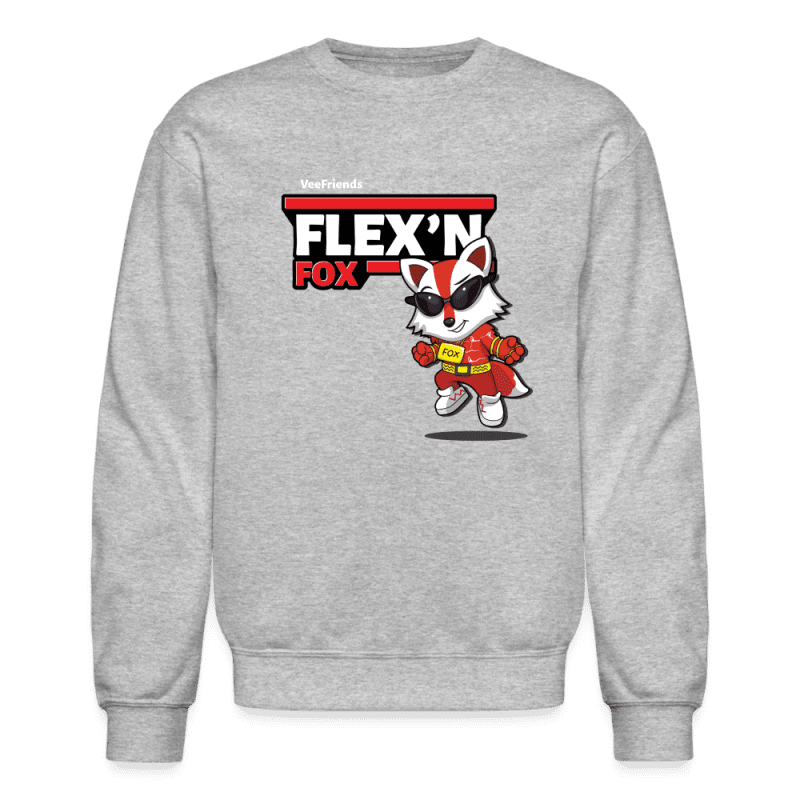 Flex’n Fox Character Comfort Adult Crewneck Sweatshirt - heather gray