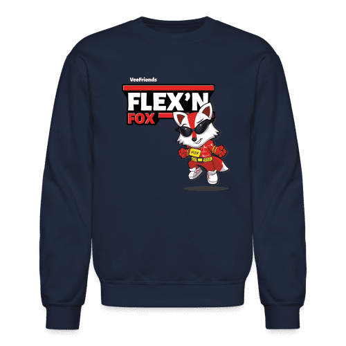 Flex’n Fox Character Comfort Adult Crewneck Sweatshirt - navy