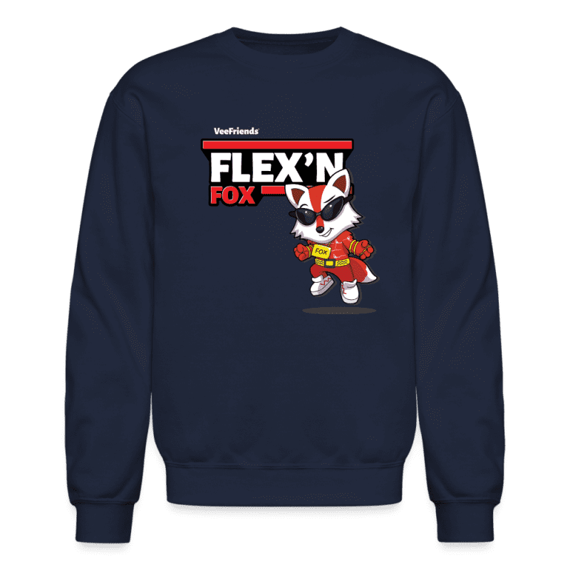 Flex’n Fox Character Comfort Adult Crewneck Sweatshirt - navy