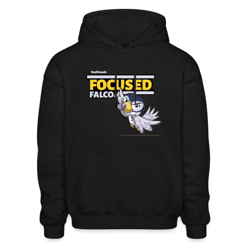 Focused Falcon Character Comfort Adult Hoodie - black