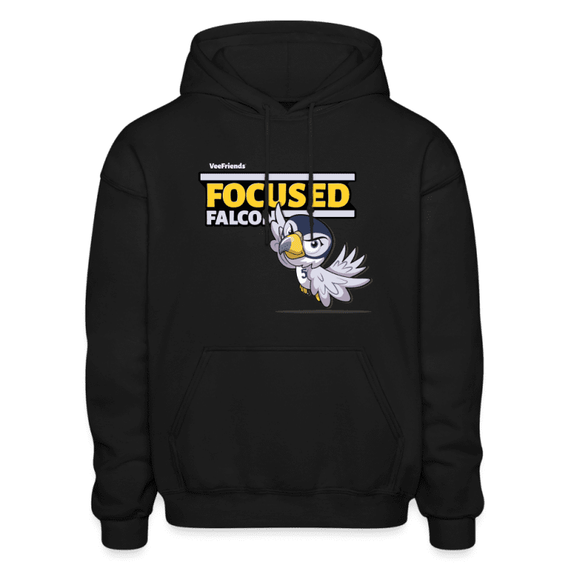 Focused Falcon Character Comfort Adult Hoodie - black