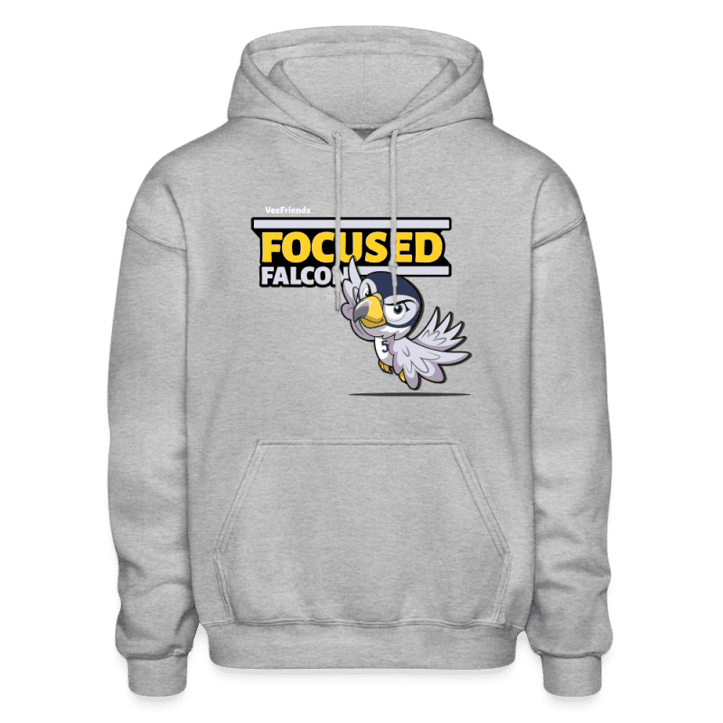 Focused Falcon Character Comfort Adult Hoodie - heather gray