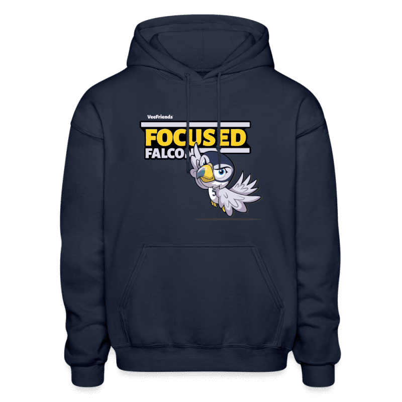 Focused Falcon Character Comfort Adult Hoodie - navy