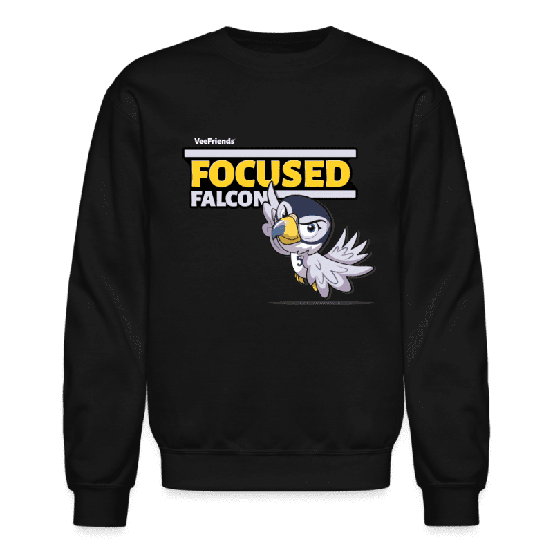 Focused Falcon Character Comfort Adult Crewneck Sweatshirt - black