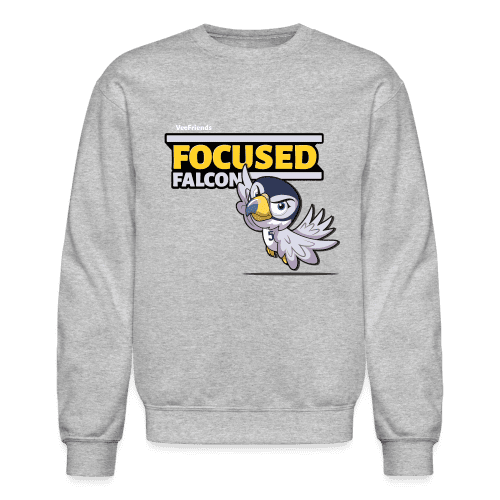 Focused Falcon Character Comfort Adult Crewneck Sweatshirt - heather gray