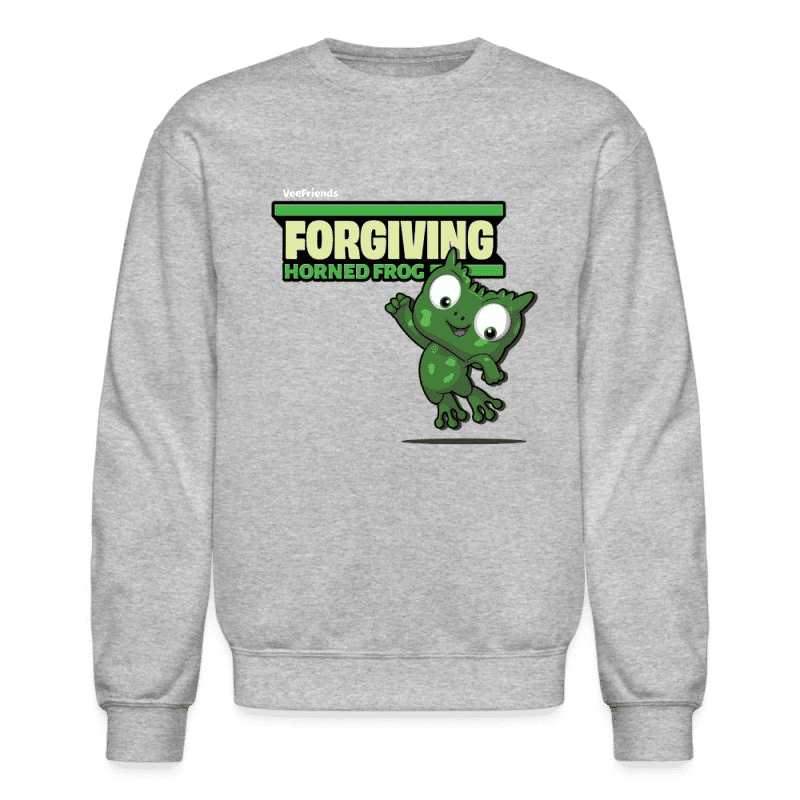 Forgiving Horned Frog Character Comfort Adult Crewneck Sweatshirt - heather gray