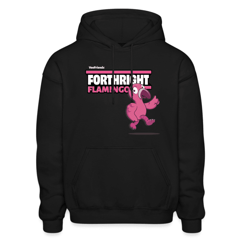 Forthright Flamingo Character Comfort Adult Hoodie - black