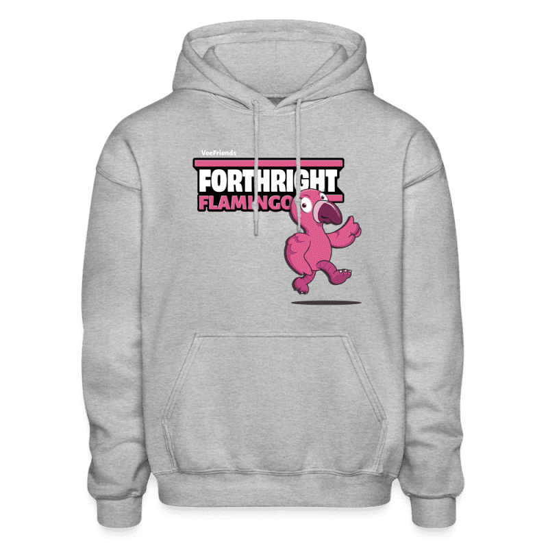 Forthright Flamingo Character Comfort Adult Hoodie - heather gray