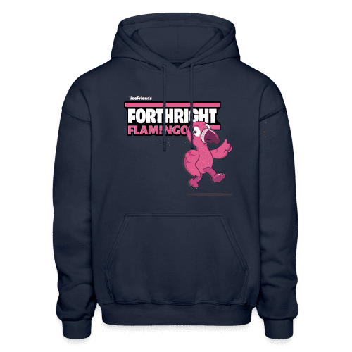 Forthright Flamingo Character Comfort Adult Hoodie - navy