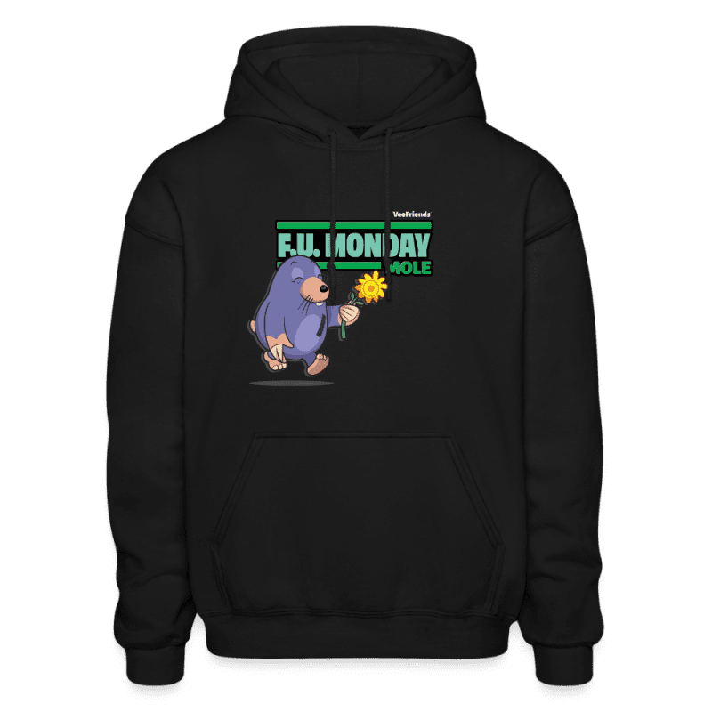 F.U. Monday Mole Character Comfort Adult Hoodie - black