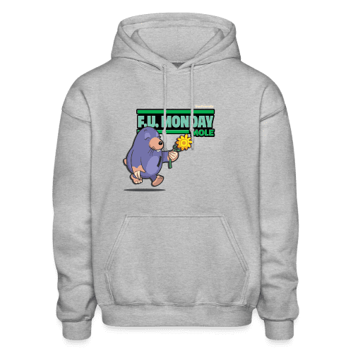 F.U. Monday Mole Character Comfort Adult Hoodie - heather gray