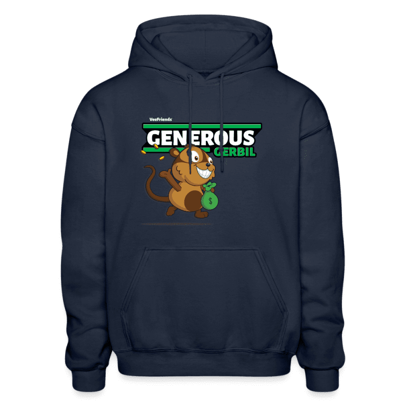 Generous Gerbil Character Comfort Adult Hoodie - navy