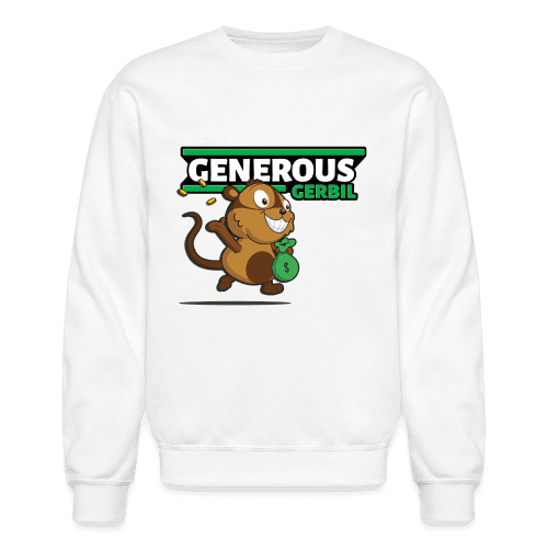 Generous Gerbil Character Comfort Adult Crewneck Sweatshirt - white