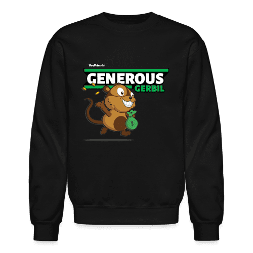 Generous Gerbil Character Comfort Adult Crewneck Sweatshirt - black