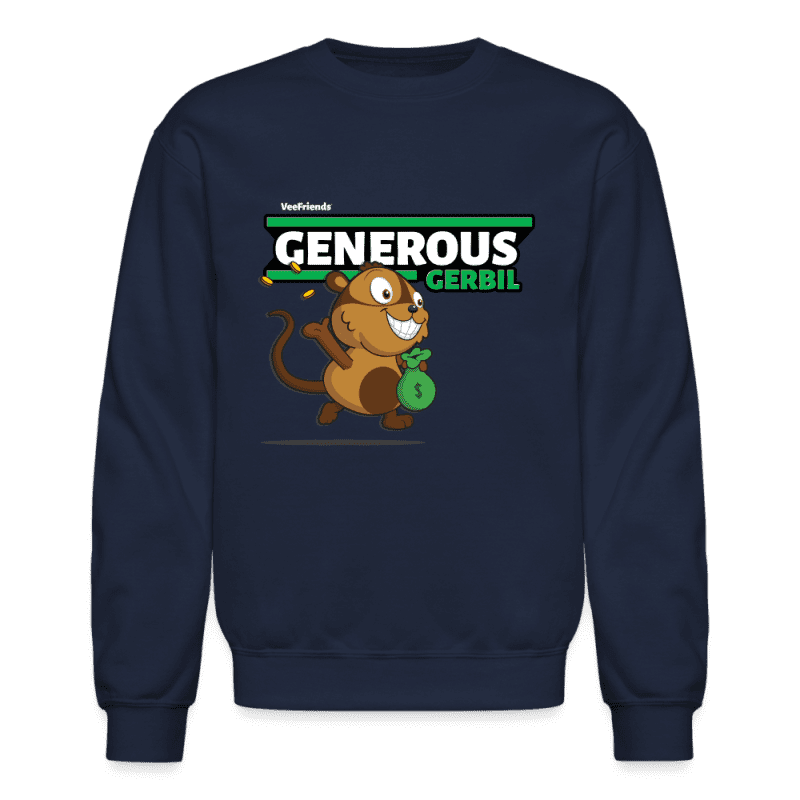 Generous Gerbil Character Comfort Adult Crewneck Sweatshirt - navy