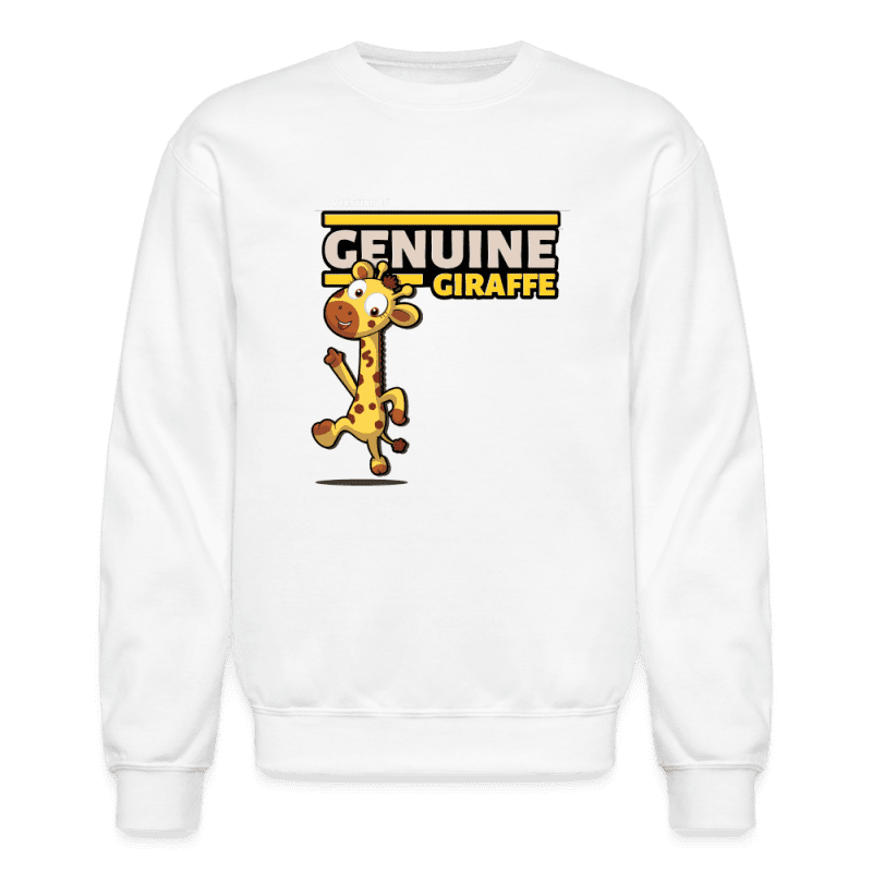 Genuine Giraffe Character Comfort Adult Crewneck Sweatshirt - white