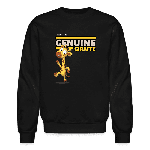 Genuine Giraffe Character Comfort Adult Crewneck Sweatshirt - black