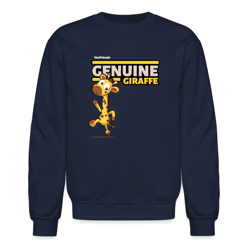 Genuine Giraffe Character Comfort Adult Crewneck Sweatshirt - navy