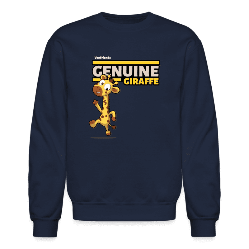 Genuine Giraffe Character Comfort Adult Crewneck Sweatshirt - navy