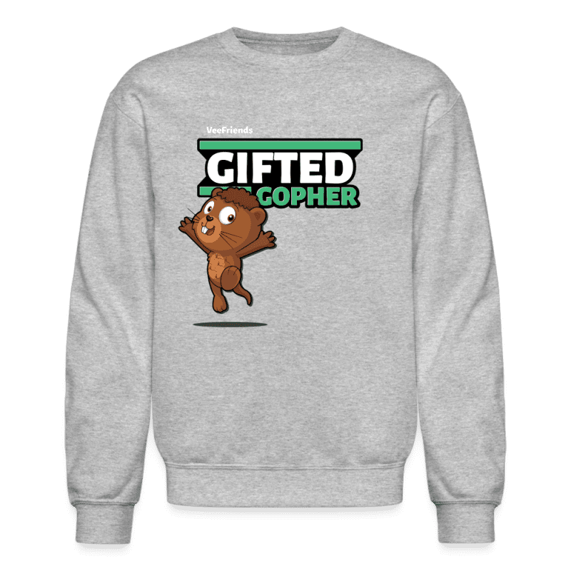 Gifted Gopher Character Comfort Adult Crewneck Sweatshirt - heather gray