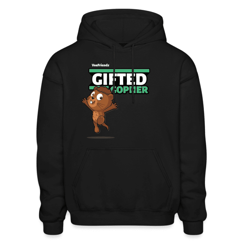 Gifted Gopher Character Comfort Adult Hoodie - black