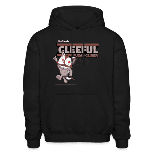 Gleeful Sugar Glider Character Comfort Adult Hoodie - black