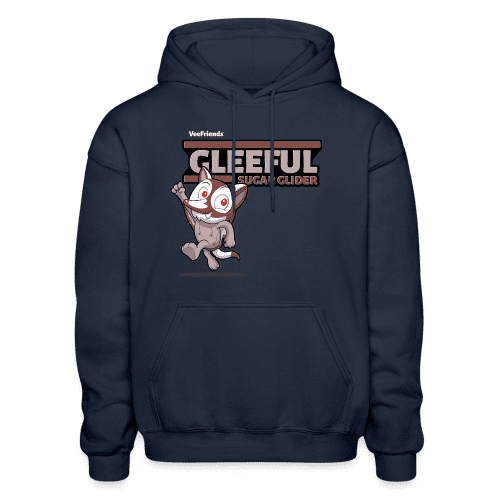 Gleeful Sugar Glider Character Comfort Adult Hoodie - navy