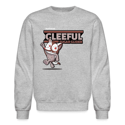 Gleeful Sugar Glider Character Comfort Adult Crewneck Sweatshirt - heather gray